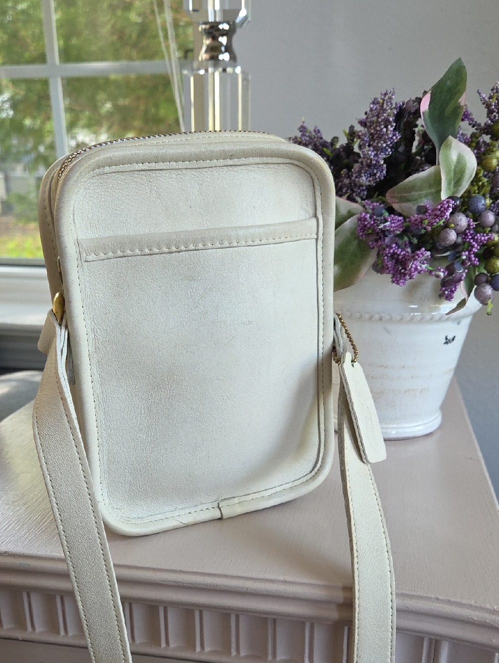 COACH White 1996 Camera Bag Leather Crossbody Bag